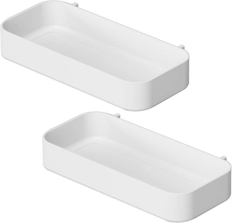 Chris.W 2Pack Pegboard Trays & Bins - White Pegboard Shelf & Spice Holder (7.5" x 3.5" x 1.2") - Compatible with IKEA Skadis - Image 1